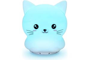 RAINLAX Mindfulness 'Breathing Kitty' | 4-7-8 Guided Visual Meditation Breathing Light | 3 in 1 Device with Night Light & Noise Machine for ADHD Anxiety Stress Relief Sleep - Gift for Kids Adult Women Men