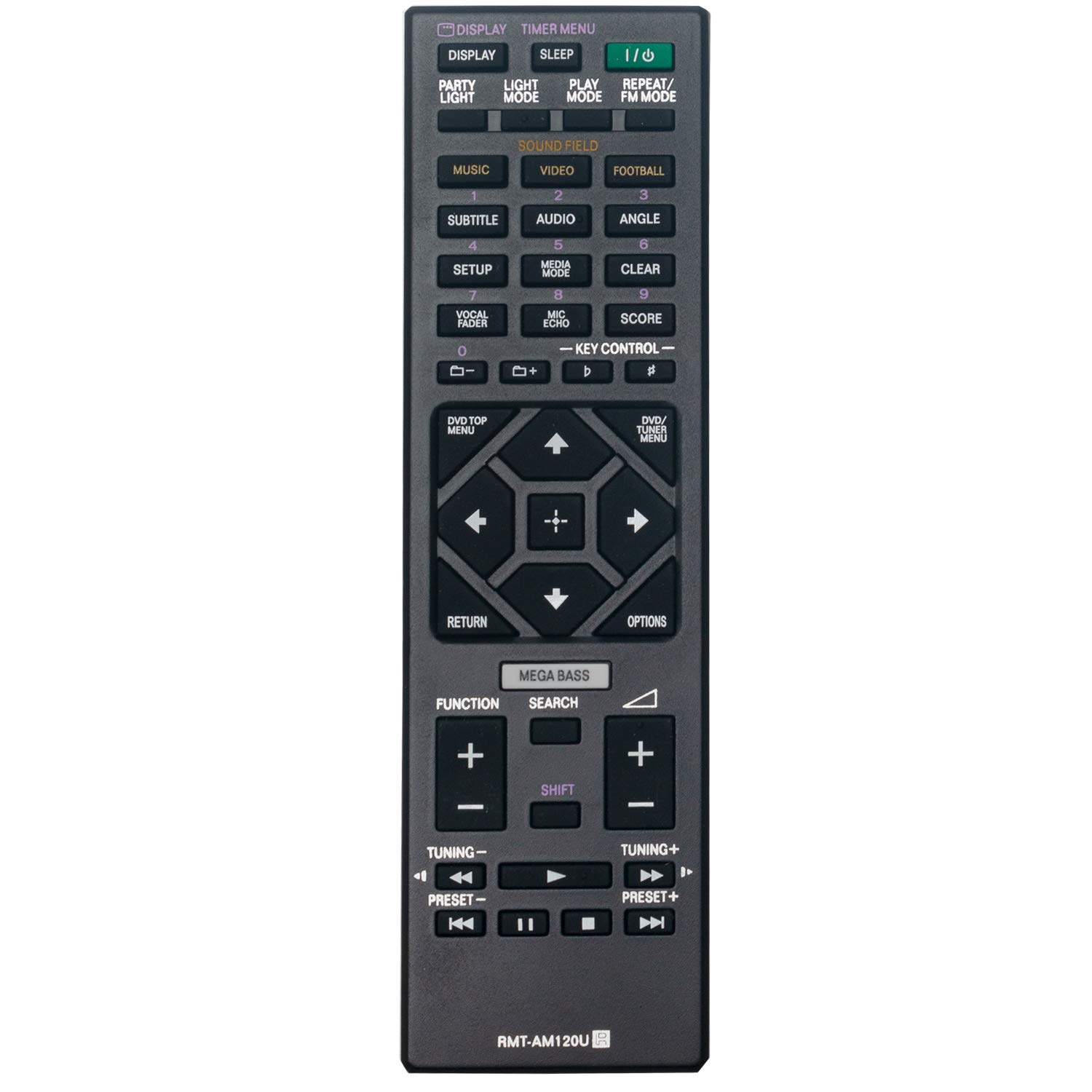 RMT-AM120U Replace Remote Control - VINABTY RMTAM120U Remote Replacement for SONY Home Audio System HCDSHAKEX7 MHC-GT3D MHCV7D SHAKE-X1D SHAKE-X3D SHAKEX7D HCDGT3D HCD-GT3D HCDSHAKEX1 HCDSHAKEX3