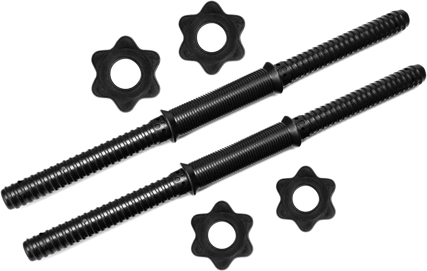 Xigeapg 1 Pair Dumbbell Bars for Exercise Collars Weight Lifting Standard Adjustable Threaded Dumbbell Handles 45cm