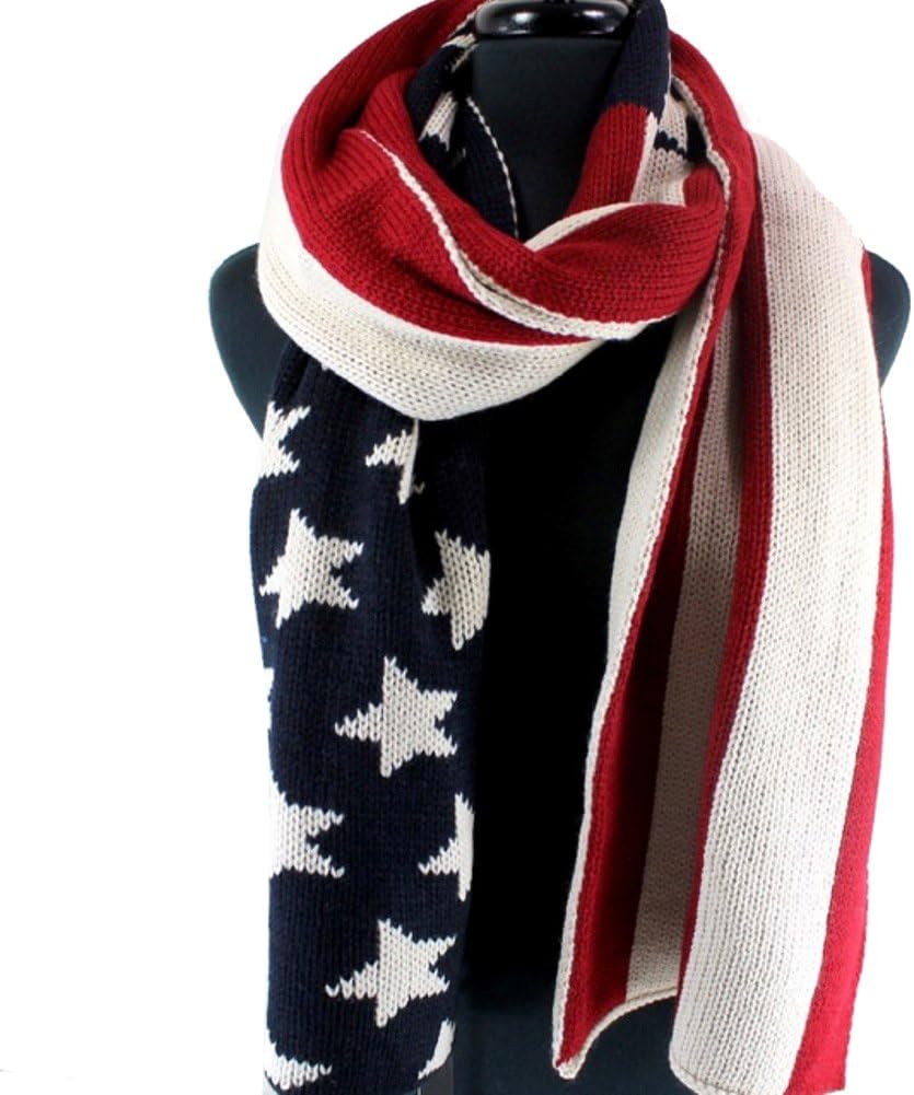 Unisex American Flag Knit Scarf