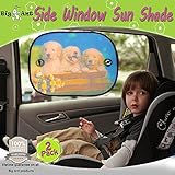 Big Ant Car Sun Shade for Side Window Lovely Dogs Design - Baby Car Sunshade Protector Sunlight & Glare Protection - UV Blocker - Sun Protection For Car, Baby and Kids (2 Pack)
