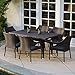 Christopher Knight Home 235369 Stacking Wicker Chairs 7-Piece Outdoor Dining Set, Brown primary