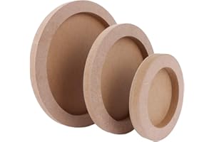 Wood Canvas Boards for Painting, Dedoot 3 Pcs Round Unfinished Fiberboard Paint Pouring Panel Boards, 0.6" Deep Cradle Artist Painting Boards for Painting (5.7", 7.8" & 9.7" Diameter)