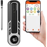 500ft Smart Bluetooth Meat Thermometer with IP66 Waterproof, Food Thermometer for BBQ, Wireless Meat Thermometer for Kitchen, Smoker,Grilling, Oven, Rotisserie Gift(iOS &amp; Android)