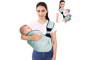 MIAO PAW Baby Sling Carrier,Baby Carrier Newborn to Toddler, Adjustable Lightweight Breathable Carrier, Infant Hip Seat Carrier for Toddler Sling, Nursing Sling Wrap Carries 7-45 Lbs, Green