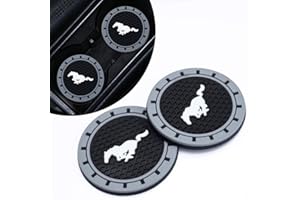 LAWMM Mustang Cup Holder Insert Coaster for Snake Evos Everest GT Shelby Mach-E Grand C-MAX Falcon Fiesta - Anti Slip Car Interior Accessories