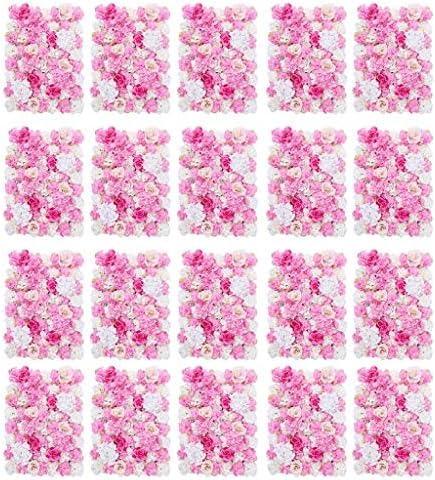 パック造花壁の装飾装飾的なシルクフラワーパネルホームパーティーのための花の壁結婚式の写真の背景の装飾 ホットピンク