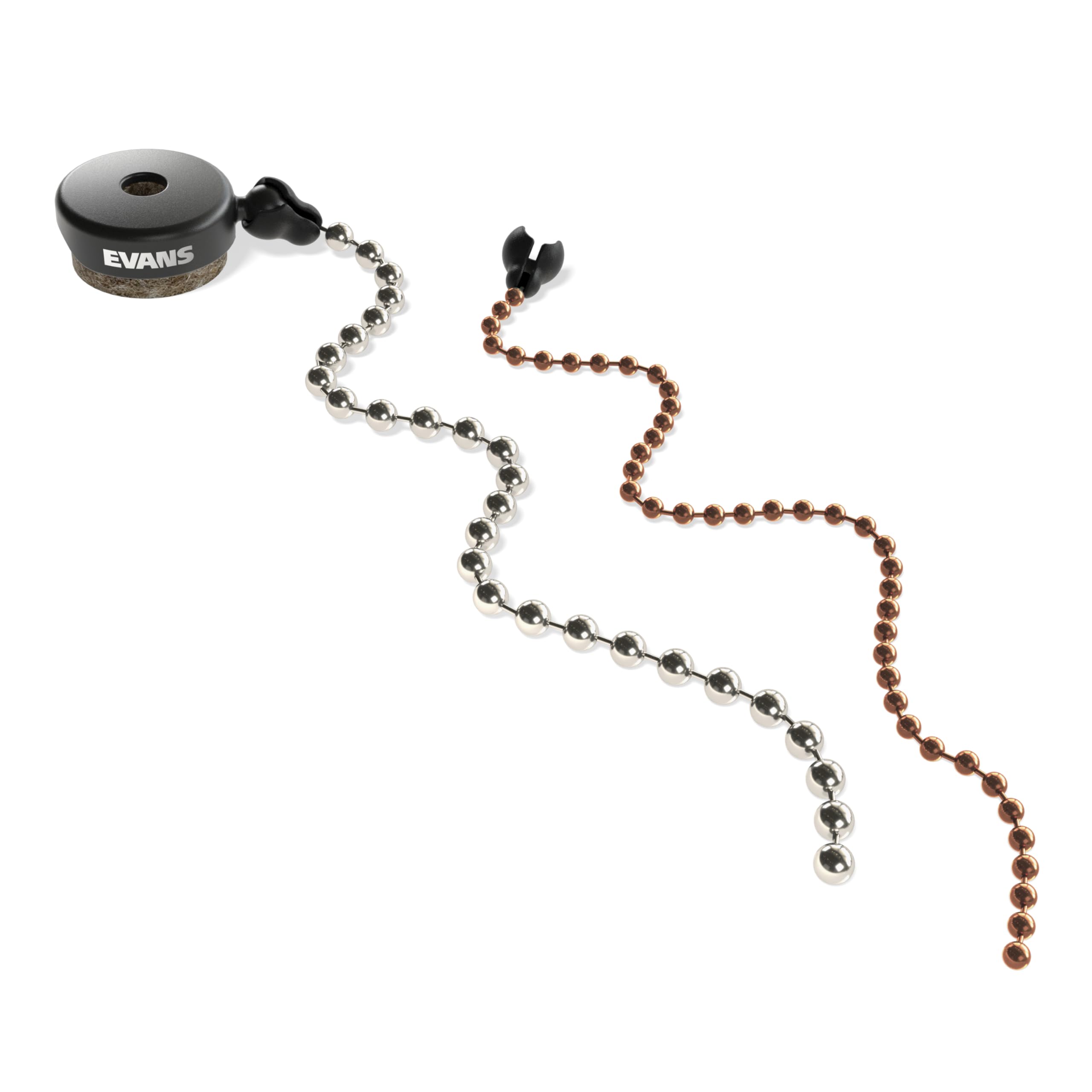 Evans Cymbal Pack - Sizzler Two Chain Pack - Includes Sizzler Cymbal, Felt Washer, Large Sound Sizzle Chain, Small Soft Sizzle Chain - Cymbal Sound without Holes or Rivets