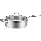 Duxtop Professional Stainless-steel Induction Ready Cookware Impact-bonded Technology (5.5 Qt Saute Pan)
