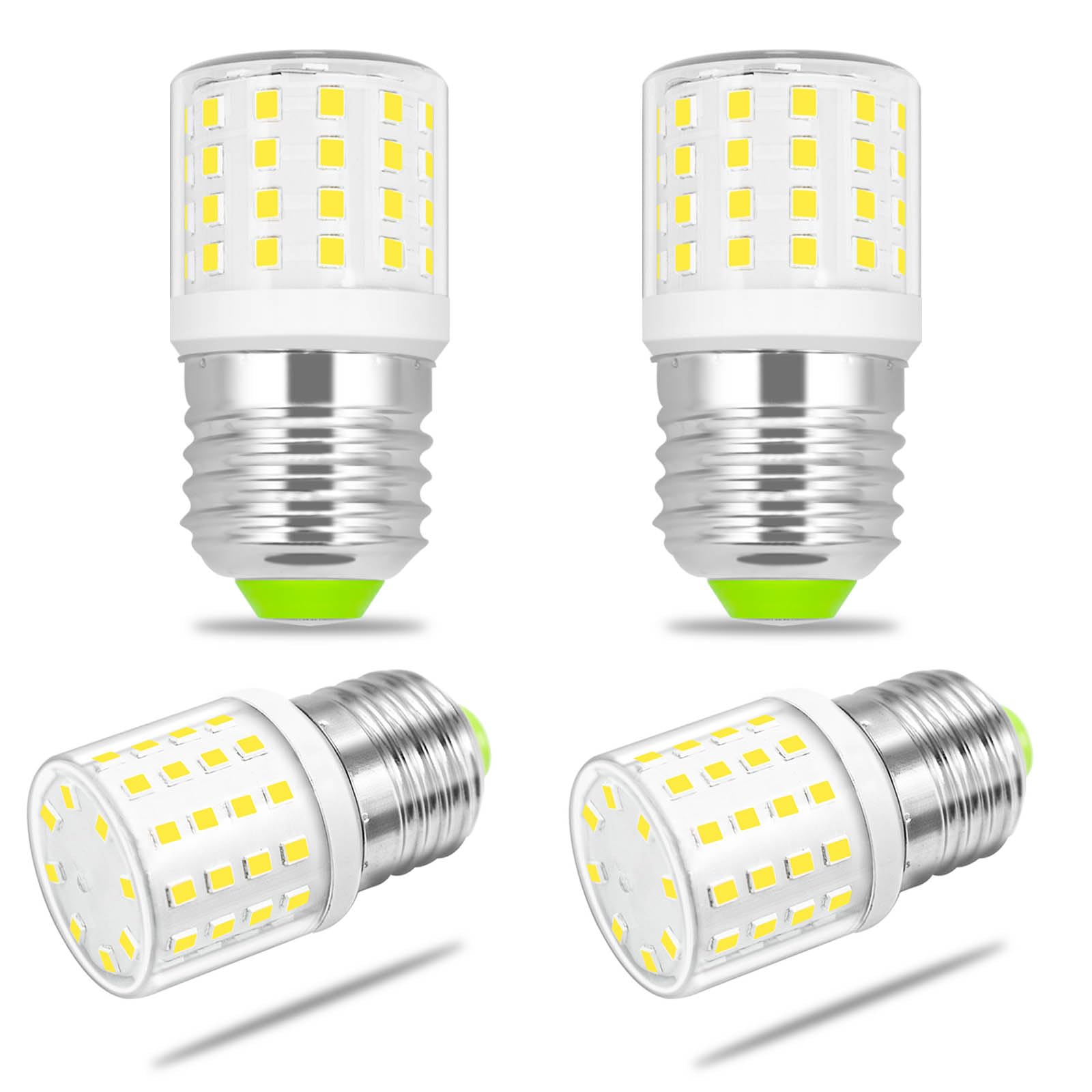 ASAIHKUN E27 Daylight White LED Bulb 60W Edison Equivalent Compact Corn Light for Table Lamps Bedside Ceiling Lights AC100-265V Energy Efficient Not Dimmable, 4 Pack