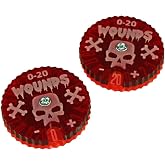 LITKO Wound Dials 0-20 | Compatible with Age of Sigmar | 30mm | Pink | Set of 2 | Translucent red over fluorescent dial | Screw-assembled, locks in place | Laser-engraved | Tracks health &amp; life