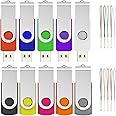 ABLAZE 4GB Flash Drive 10 Pack, USB 2.0 Memory Stick with Lanyards Swivel Thumb Drives Bulk 4GB Pendrive U Disk for Data Storage (Mixcolors)