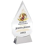 9 1/4" Personalized Glass Plaque for Awards and