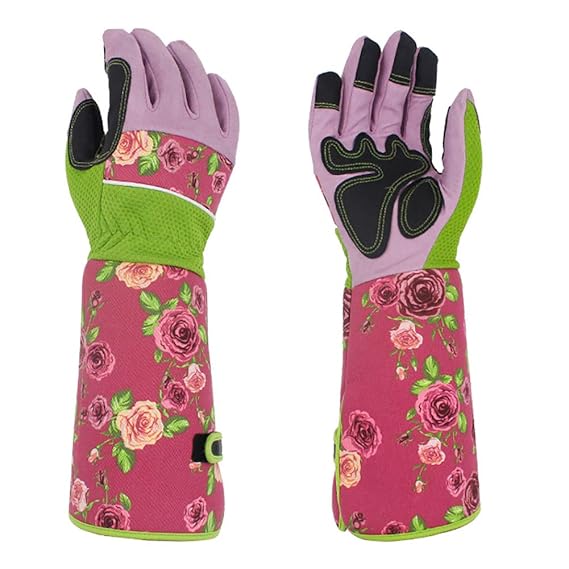 Women's Synthetic Leather Work/Gardening Gloves with Long Cuff, Anti