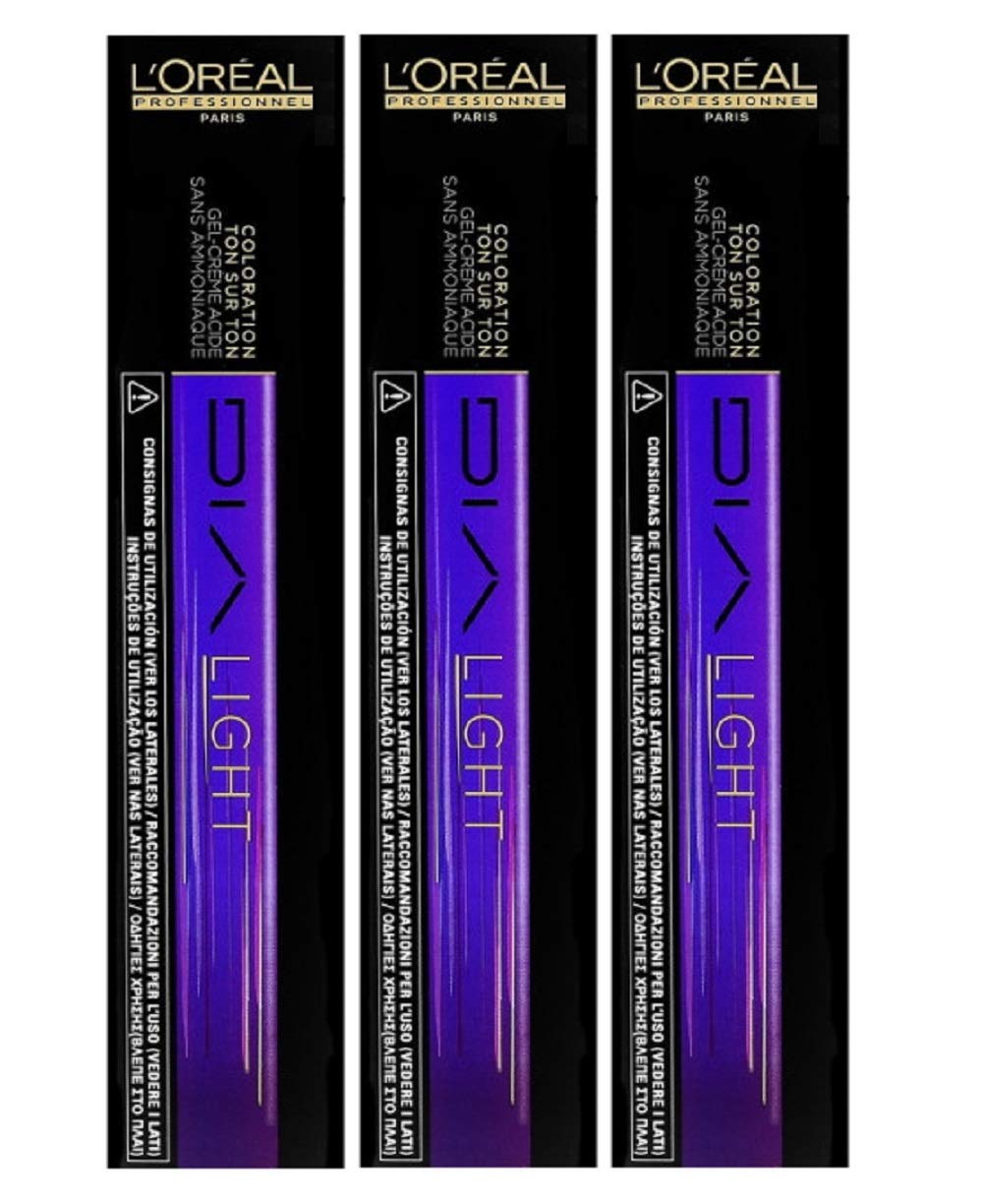 L'Oreal 3 x Loreal Professionnel Dia Light 9.13 Very Light Blonde Ash Gold 50 ml