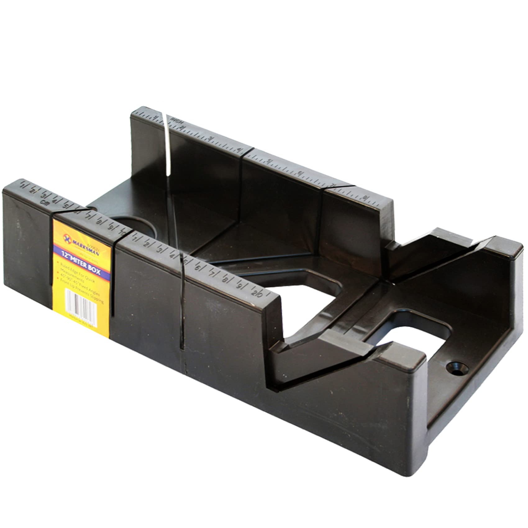 Nti Marksman 12" Black Mitre Saw Box Maxi Angle Cutting 30.5cm Miter Saw Box Carpenters Guide 45° 90° Degree Slot Woodworking Framing Crafts DIY Hand Tool UK