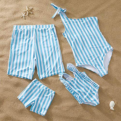 Swimwear Matching Family Of Four,Wesracia Mom And Daughter Matching Swimsuits,Father Son Matching Swim Trunks(Son,M) - Thumbnail 3