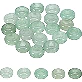 uxcell 20 Pcs Large Hole Stone Beads Charm, 10mm Gemstone Beads Macrame Natural Rondelle Loose Crystal Bead for DIY Jewelry Making Keychain Bracelet Necklace, Green Aventurine