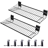 ATOOLA Slatwall Shelves 24 Inch, Heavy Duty Slatwall Accessories, Slat Wall Wire Shelf, Gargage Storage Slatboard Shelves (2 Pack)