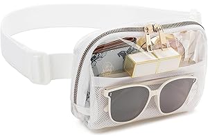 Clear Fanny Pack, Stadium Approved Clear Belt Bag for Women, Small Clear Soft Pvc Waist Bag for Concerts, Sports, Travel (Whi