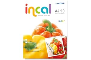 [Incal Paper] Waterslide Decal Paper LASER CLEAR A4 10sheets, DIY Photo Printing Craft, Stronger adhesion/fast releasing, Pliable Decal Film