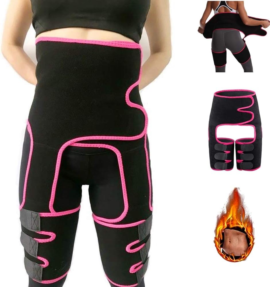 Waist and Thigh Trainer for Women,3-in-1 Hip Enhancer High Waist for Women Weight Loss，Butt Lifter Thigh Trimmer (Rose Red, Medium): Clothing