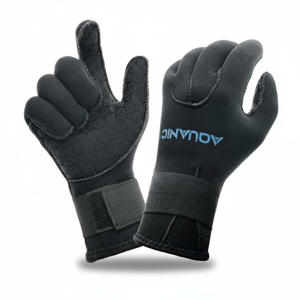 nitescuba Neoprene Diving Gloves 3 mm Neoprene Gloves for Men and Women Non-Slip Warm Diving Gloves with Adjustable Waist Belt for Snorkelling Kayaking Paddling (XXL)