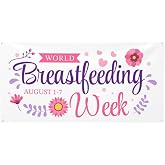 World Breastfeeding Week Banner 35x71in Decorations Porch Yard Signs Tapestry Backdrops Party Decor Supplies Background Flag
