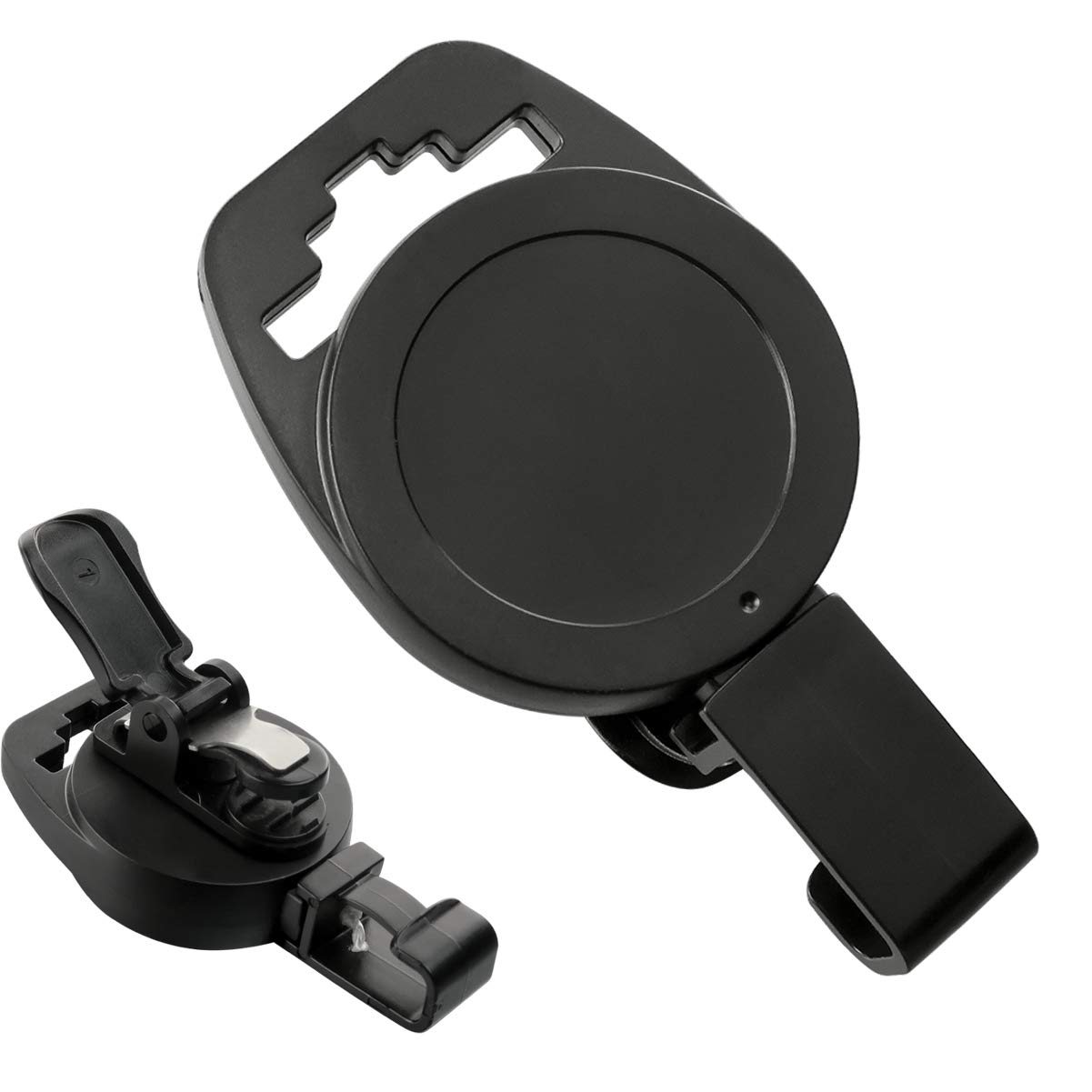 Specialist ID 2 Pack - MRI Safe Badge Reels - Retractable Badge Holder Clips - Made of Plastic & Non-Ferrous Metal - I'd Reels Extending Lanyards for Nurse & MRI Tech Name Tag Badges by (Black)