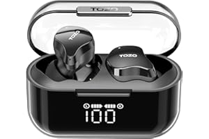 TOZO T18 Wireless Earbuds Bluetooth Headphones 5.3, IPX8 Waterproof Ear Buds, 4 Mic Clear Call Long Playtime with LED Digital Display Charging Case, Stereo Bass Sound 32 Customized EQ via APP