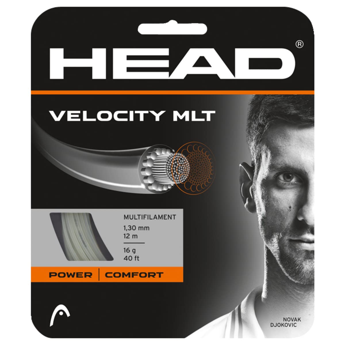 Head Unisex's Velocity MLT Set Racquet String-Multi-Colour/NT, Size 16