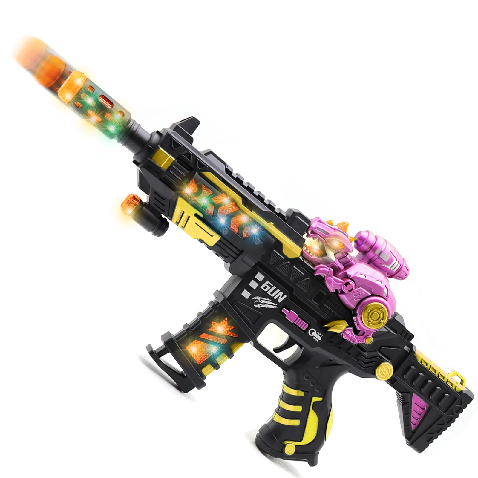 Photo 1 of DaoDaoZhu Light up Toy Gun with Sound Effects, Dinosaur Toy Guns for Kids Boys, Toy Machine Gun that Make Noise, Play Toy Guns for Boys Toddlers 3 4 5 6 7+, Kids Gifts for Birthday Christmas Halloween