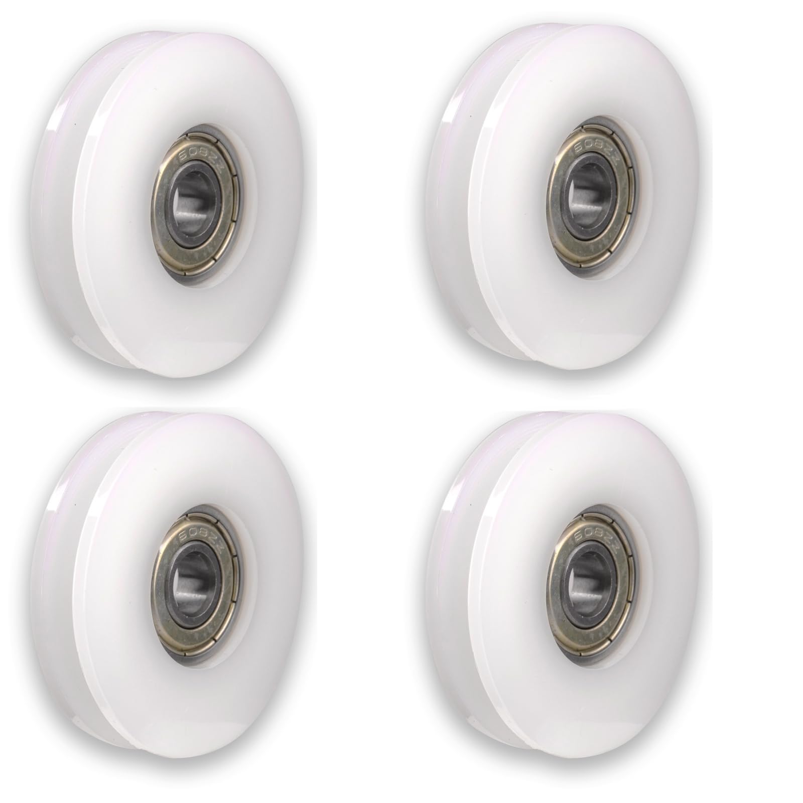 Atoplee 4pcs Round Groove Nylon Pulley Wheels Roller for Slide Gate/Angle Bar/Drawers (8x46.5x10mm)