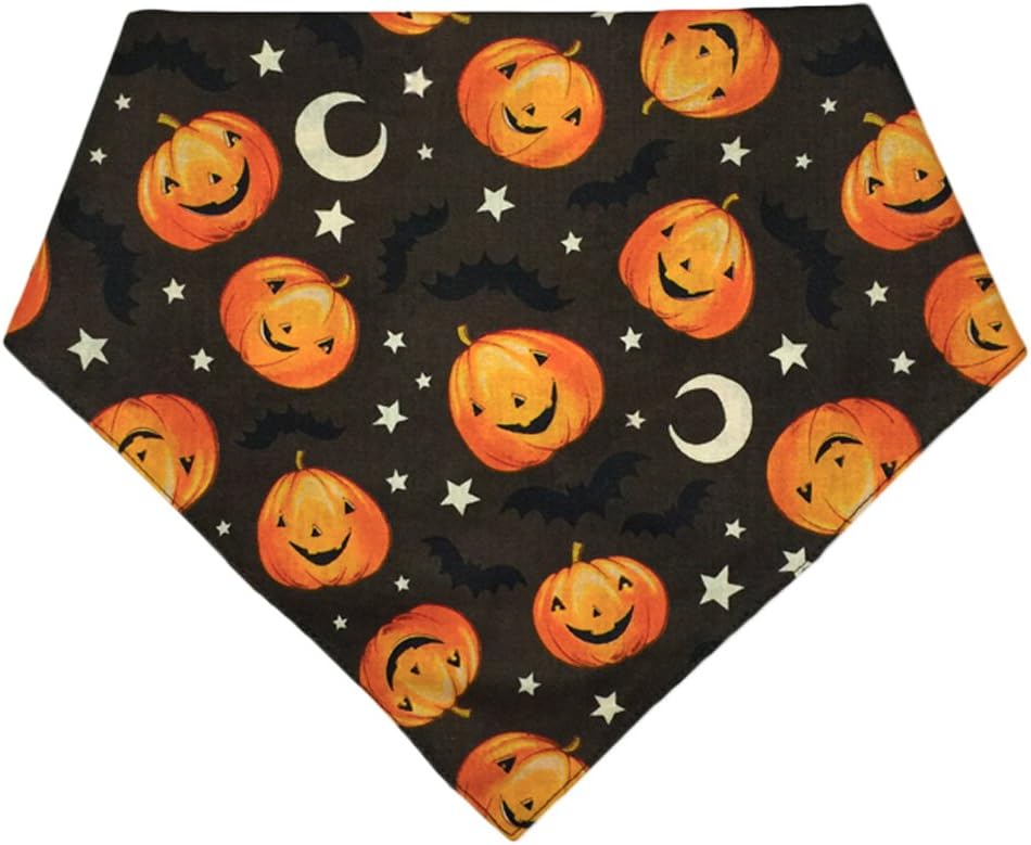 KZHAREEN Halloween Dog Bandana Triangle Bibs Scarf Accessories- Pumpkin Pattern : Pet Supplies