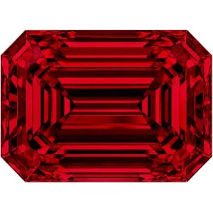 0.5-4.5 Carat Emerald Cut Ruby Loose Stone, Lab Created Red Corundum Gemstone, VVS Clarity Loose Gem with AGL Certificate for