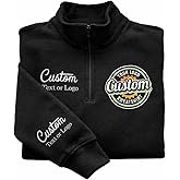 Famitrendz Custom Embroidered Logo Quarter Zip Sweatshirt, Personalized Team Apparel, Customized Company Logo Outfit, Corporate Uniform, Monogram Zip Up Workwear, Custom Sweatshirt