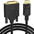 CableCreation Active DisplayPort to DVI Cable, 6FT DP to DVI-I Cord, Eyefinity Support Multi-Screen, Black