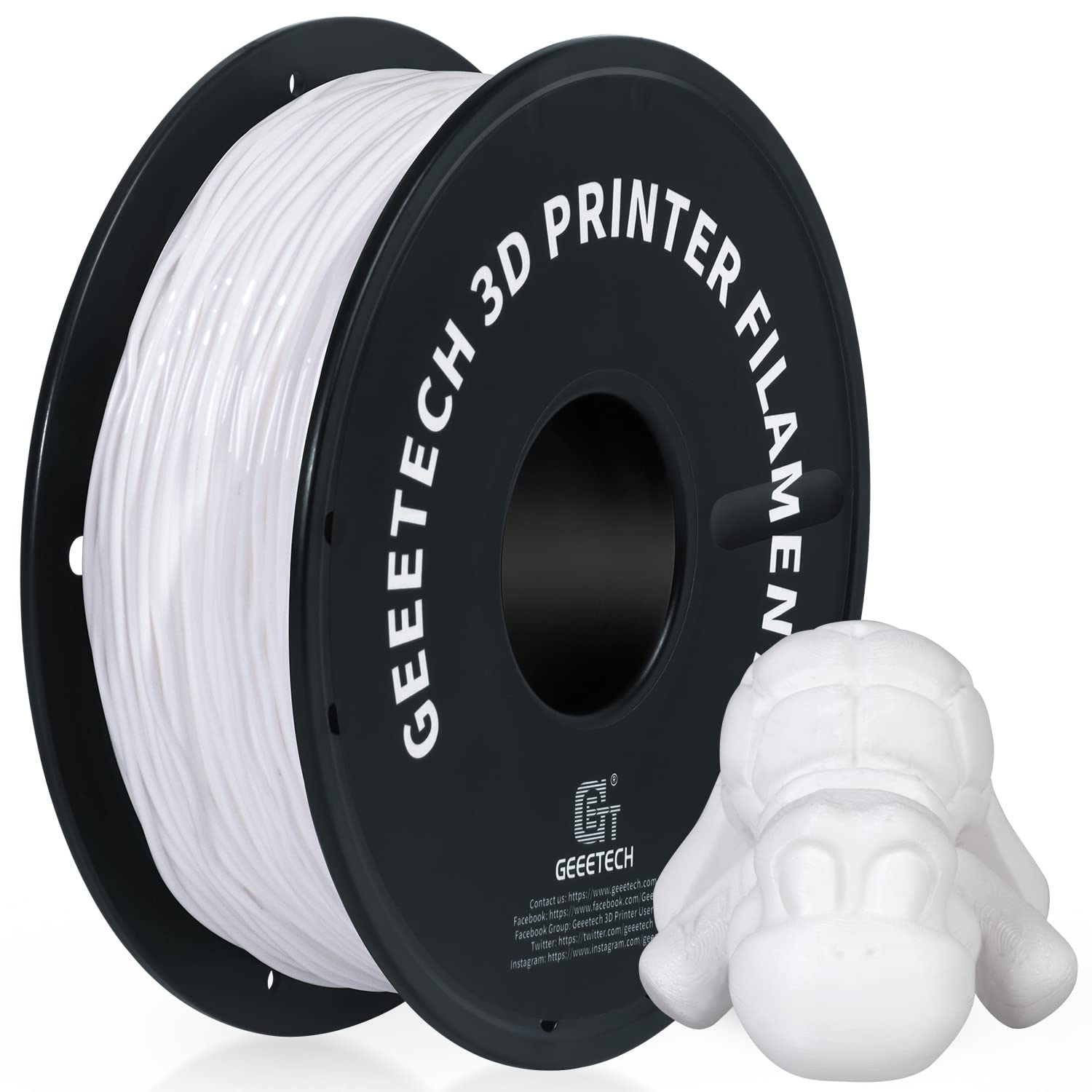 GEEETECH Filament 1.75mm, 3D Printer Filament, Filament 3D Printing Materials for 3D Printer, TPU 0.5KG White