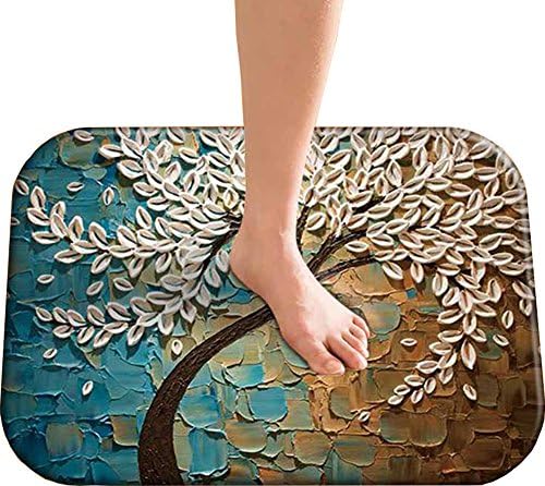 Art Rug Non-Slip Soft Abstract Flannel Bath Mat Kitchen Mat Doormat Runner Shower Rug Carpet by Hatsukoi, 15.8"x 24"