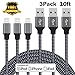 Eashion iPhone Charger, 3Pack 10FT Nylon Braided Lightning Cable Charging Cord for iPhone 7/7 Plus/6/6 Plus/6S/6s Plus/SE/5S/5/5, iPad, iPod and More (Black)