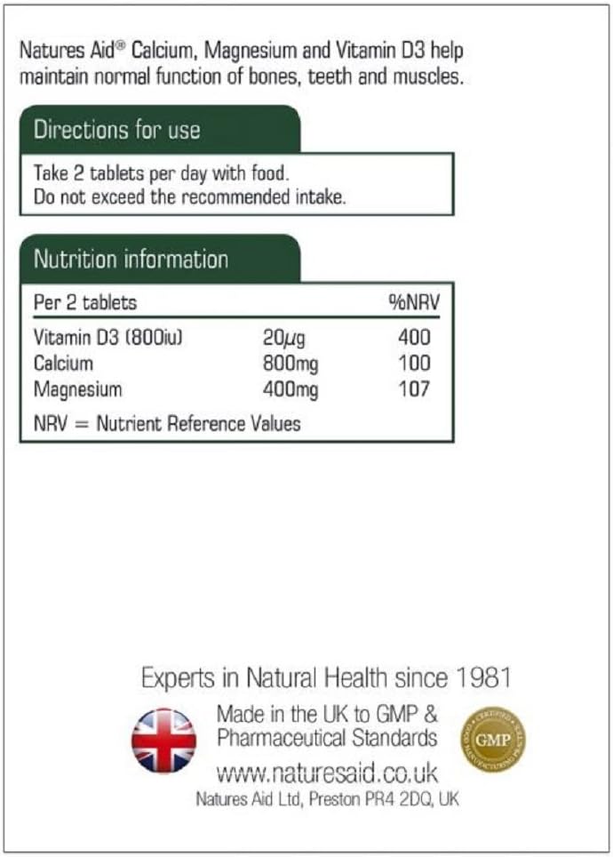 Natures Aid | Calcium Magnesium & D3 Tablets | 3 x 90s - Image 5