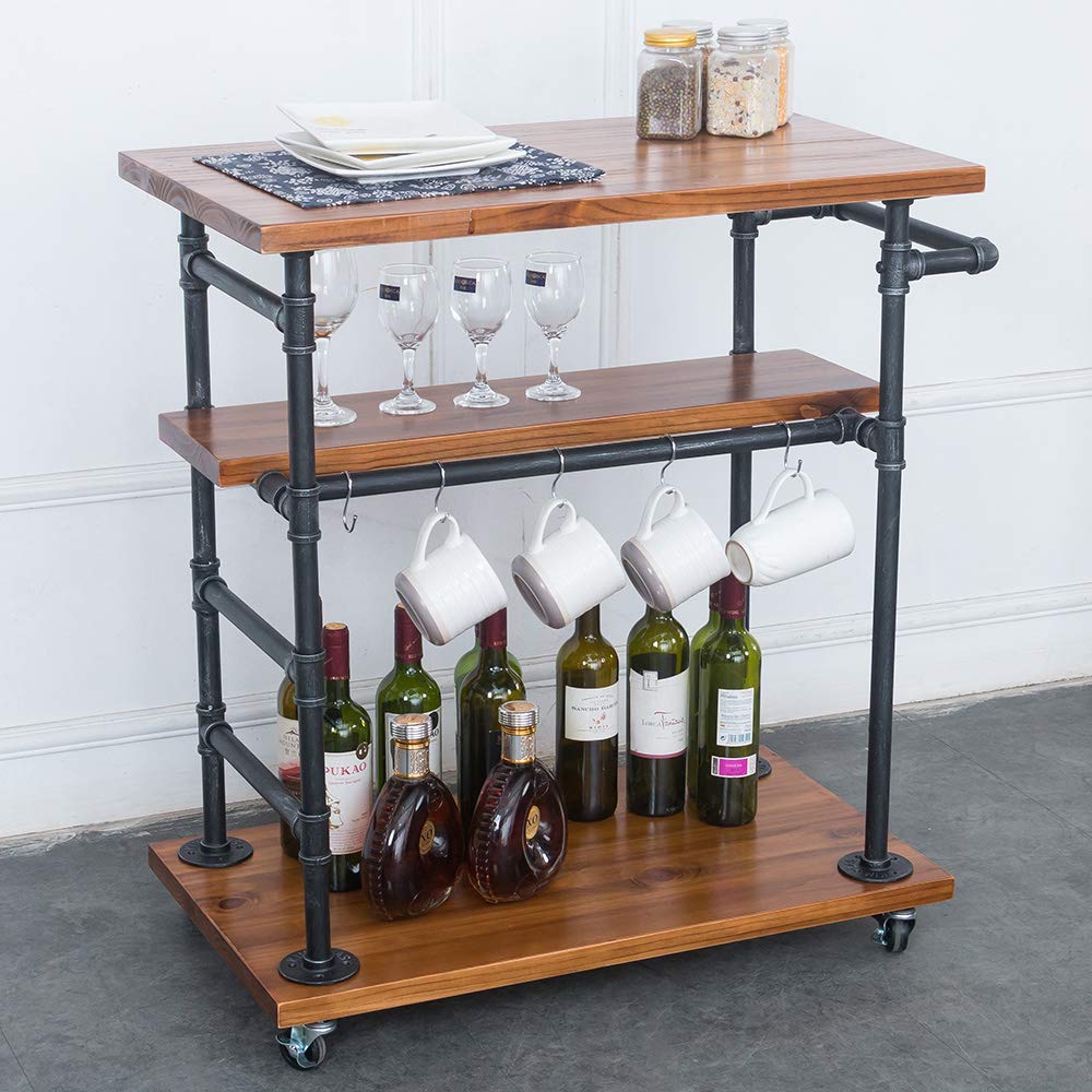 Gwh Industrial Rolling Bar Carts For The Home Kitchen Carts On