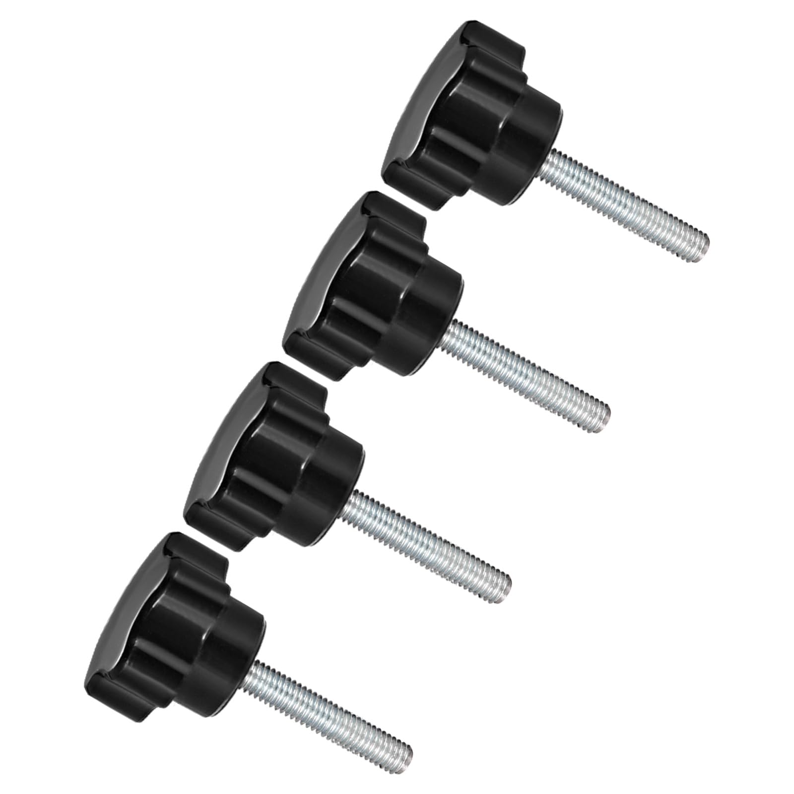 CoCud Star Clamping Knobs, M5 x 20mm Male Thread 24mm Head, Plastic Thumb Screw Grip Hand Knobs Threaded Bolt Black - (Applications: for Lathe Machinery), 4-Pieces