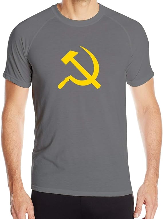 Amazon 共産主義のシンボルメンズ半袖速乾性通気性ルーズフィットtシャツ Tシャツ カットソー 通販
