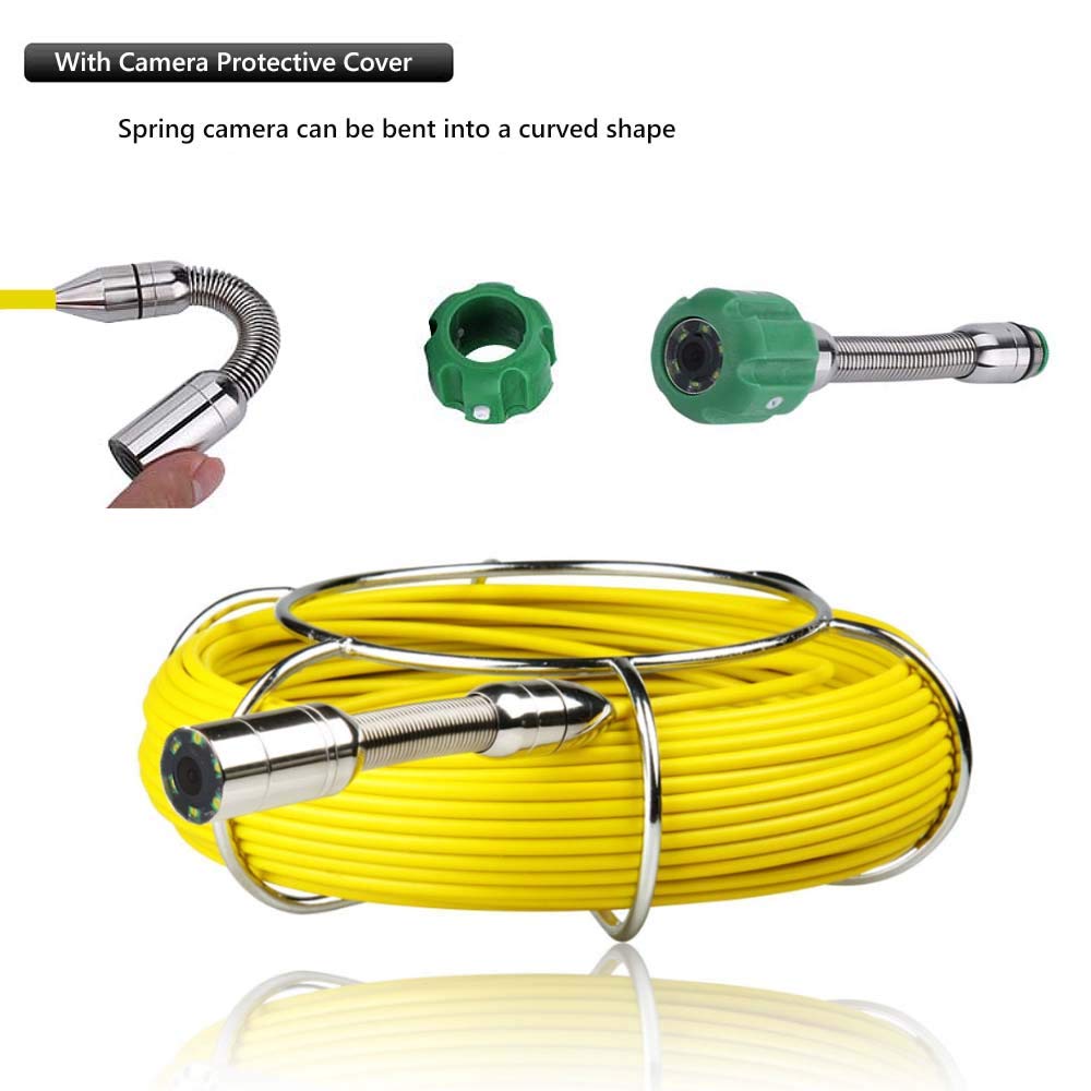AMOCAM Pipe Pipeline Inspection Camera, 20M/65ft Snake Drain Pipe