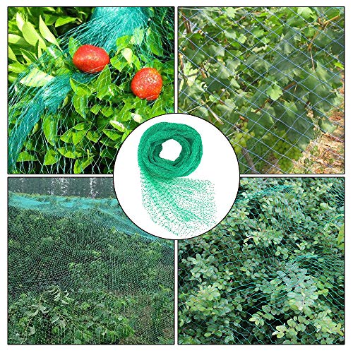 CODIRATO Vogelschutznetz 4x10m Teichnetz Laubnetz Gartennetz Grün Laubschutznetz Pflanzenschutznetz für Teich, Balkon, Garten, Bauernhof, 15mm x 15mm Löcher – Bild 5