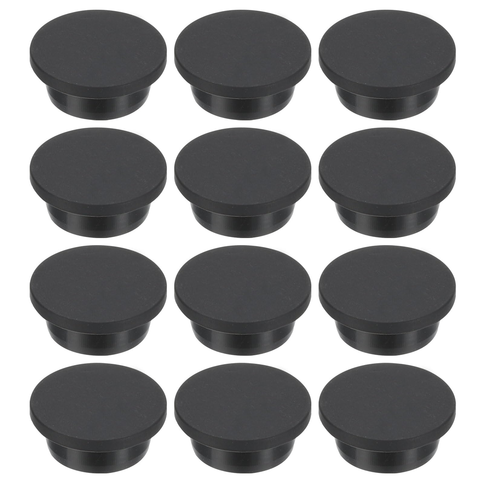 PATIKIL 27mm Diameter Silicone Rubber Black Hole Plugs, 12 Pcs, Suitable for 26mm Hole