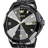 OLEVS Watch for Men Automatic Classic Mechanical Watch Diamond Mirror Stainless Steel Dress Casual Waterproof Day/Date Calendar