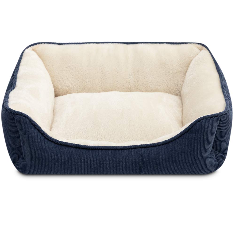 Hollypet Cat Bed Small Dog Bed Pet Bed for Cats and Puppy, Soft Pet Sleeping Bed Breathable Pet Cushion, Blue(55 * 45 * 15cm)