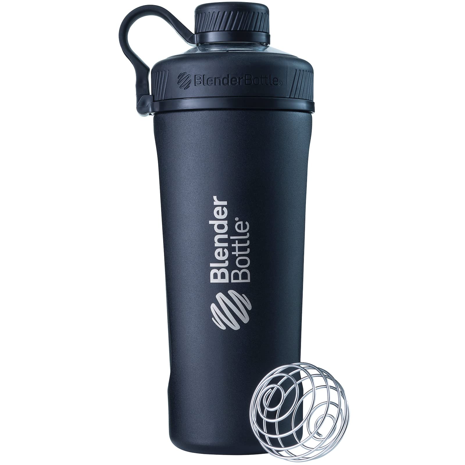Photo 1 of BlenderBottle Radian Shaker Cup Insulated Stainless Steel Water Bottle with Wire Whisk, 26-Ounce, Matte Black